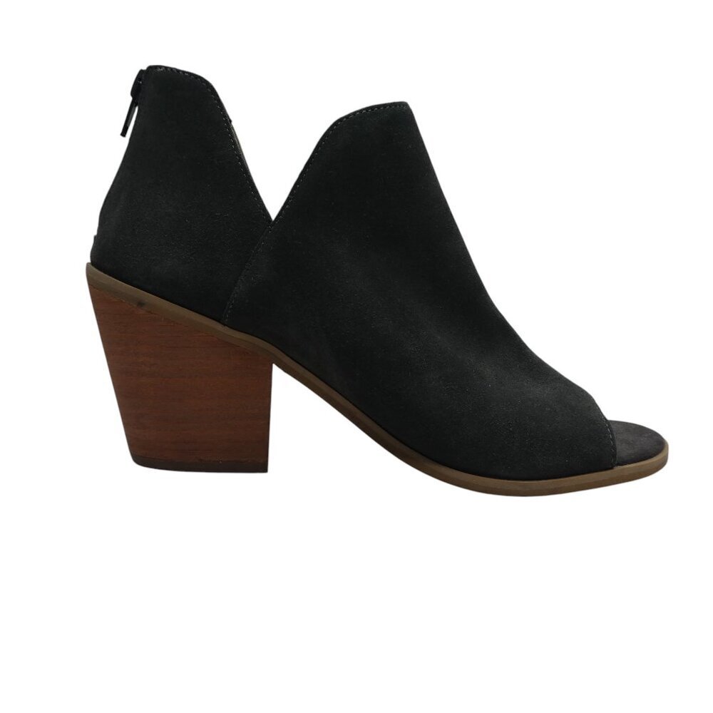 Susina Lea Olive Gray Suede Open Toe Heeled Ankle Boots Womens 7 - Picture 5 of 13